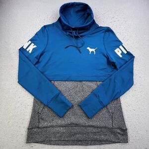 Victorias Secret Ultimate Cowl Neck Pullover Womens M Blue Dog Limited Edition